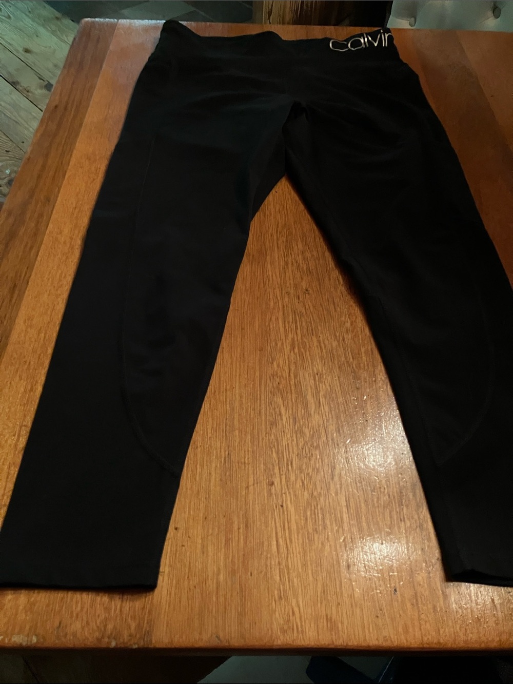 Calvin Klein Black Athletic Leggings with Logo Waistband